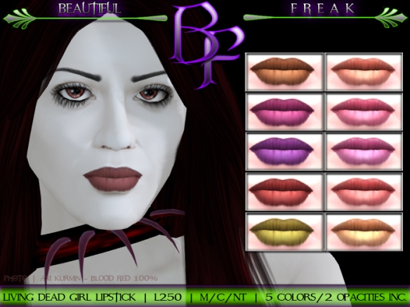 BF living dead girl lipstick pack 1 template